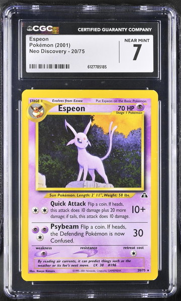 2001 Pokemon #20/75 Espeon Neo Discovery CGC 7