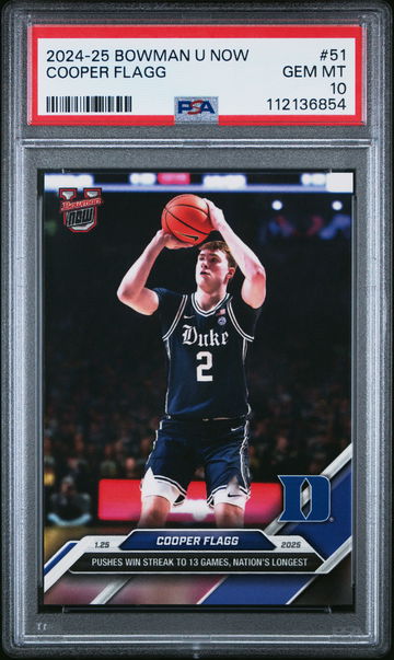 2024-25 BOWMAN U NOW COOPER FLAGG #51 RC ROOKIE PSA 10