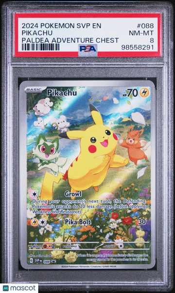 2024 Pokemon SVP EN-SV Black Star Promo Pikachu Paldea Adventure Chest PSA 8 #088
