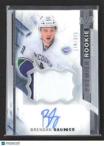2014 2015 Upper Deck Premier Brendan Gaunce #103 /375 Auto Patch Memorabilia