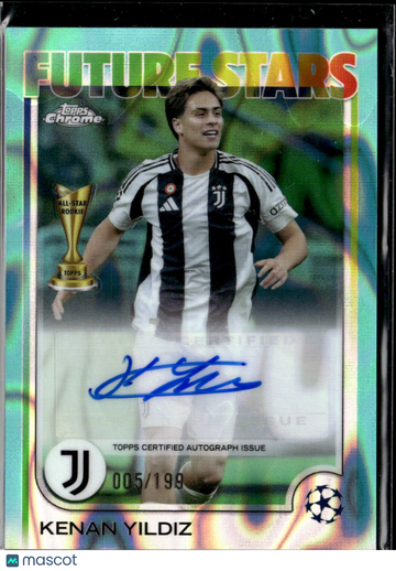 2025 Topps Chrome Future Stars Kenan Yildiz #FSA-KY Refractor /199 Topps Certified Autograph Issue