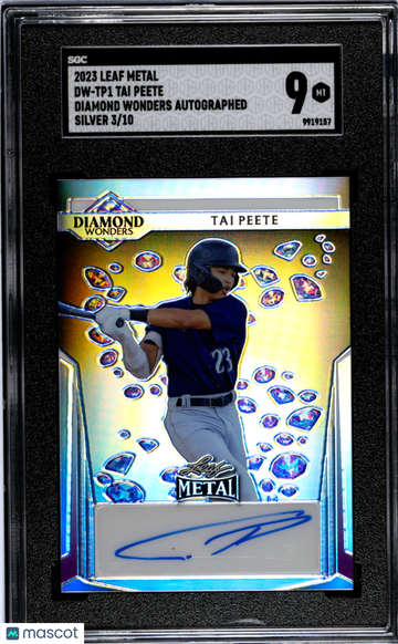 2023 Leaf Metal Tai Peete #DW-TP1 Diamond Wonders Autograph Silver SGC 9