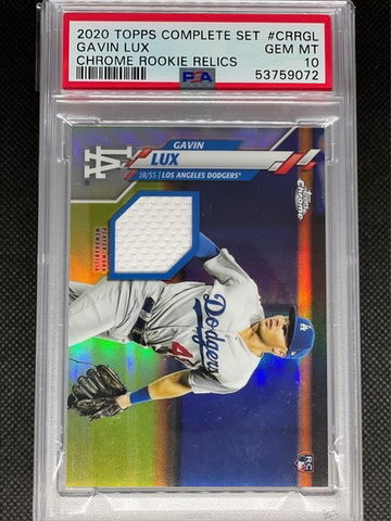 PSA 10 2020 Topps Complete Set Gavin Lux Chrome Rookie Relics RC #CRRGL