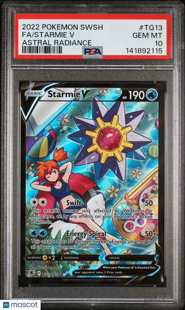 2022 Pokemon Sword & Shield Astral Radiance Starmie V Astral Radiance Fa PSA 10 #TG13
