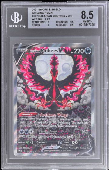 2021 Pokemon Sword And Shield Chilling Reign Galarian Moltres V BGS 8.5