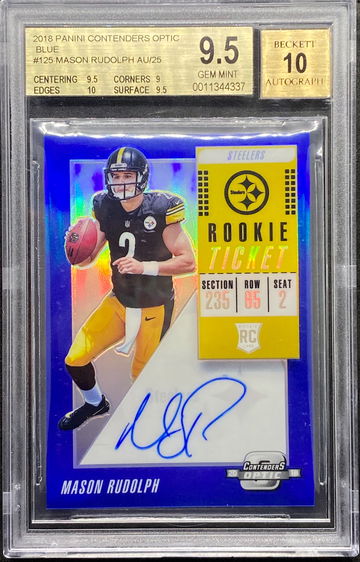 2018 Contenders Optic Blue /25 Mason Rudolph Auto BGS 9.5/10