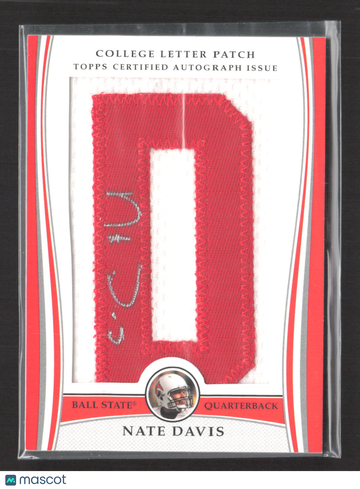 2009 Topps Nate Davis #LAP-ND /20 College Letter Patch