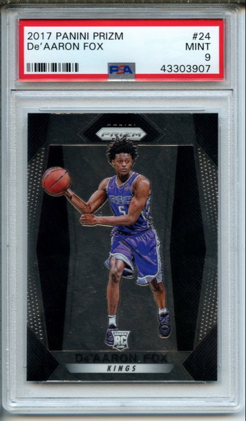 2017 Panini Prizm De'Aaron Fox #24 PSA Mint 9