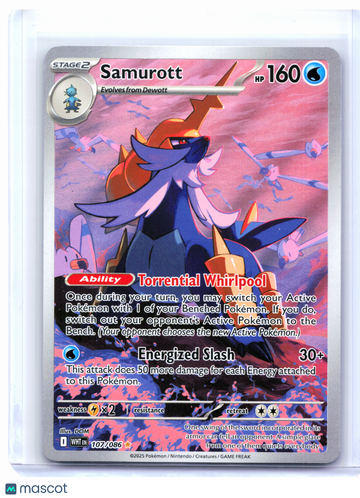 White Flare Samurott Holo Illustration Rare #107/086