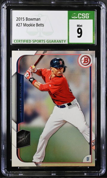 2015 Bowman 27 Mookie Betts CSG 9 Mint