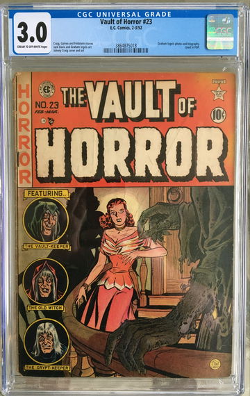 Vault of Horror #23 (1952) CGC 3.0 -- Johnny Craig cvr; Graham Ingels profile