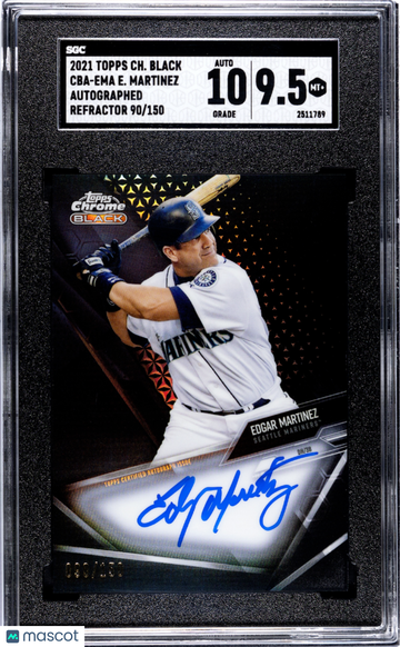 2021 Topps Chrome Black Edgar Martinez #CBA-EMA Autograph Refractor SGC 9.5 Auto 10