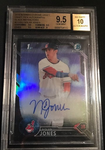 Nolan Jones Black Refractor Auto 9.5