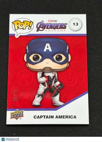 Captain America 2023 Upper Deck Funko Pop Card RED SSP Marvel Avengers 8/10 #13