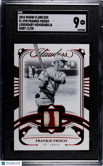 2024 Panini Flawless Frankie Frisch #FL-FFR Legendary Mem. Ruby SGC 9