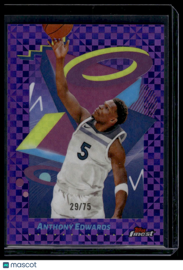 2024 Topps Finest Anthony Edwards #256 Purple X-Fractor /75