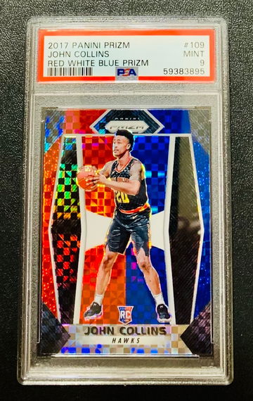 2017-18 Prizm John Collins RWB RC PSA 9 Hawks