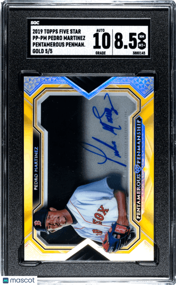 2019 Topps Five Star Pedro Martinez #PP-PM /5 Pentamerous Penmanship Gold SGC 8.5