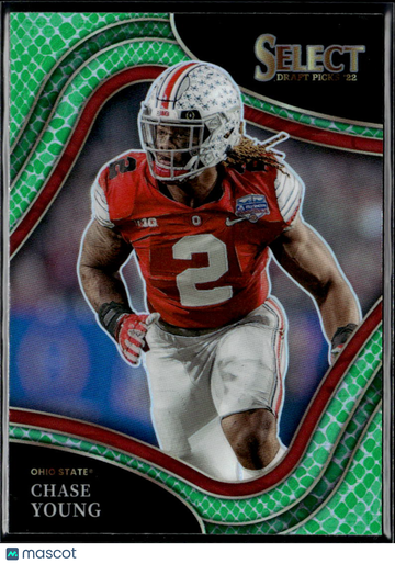 2022 Panini Select Draft Picks Prizm Chase Young #174 Green