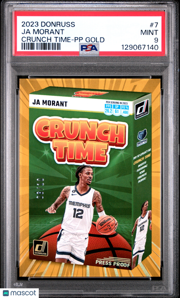 2023 Panini Donruss Crunch Time Ja Morant #7 PP Gold PSA 9