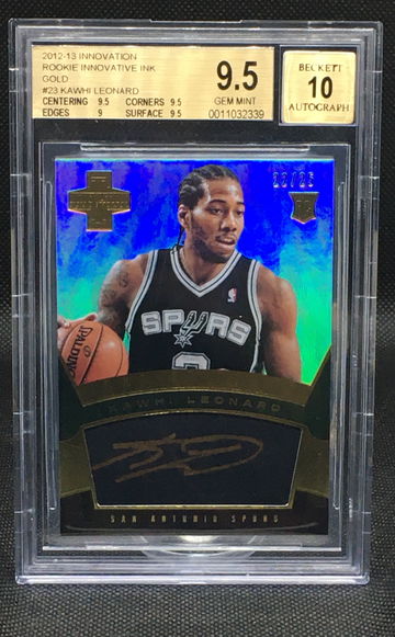 2012-13 Kawhi Leonard Innovation Rookie Innovative Ink Gold /25 BGS 9.5/10