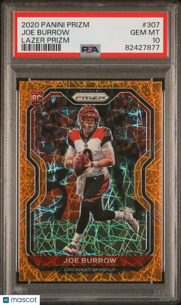 Joe Burrow 2020 Panini Prizm Lazer RC #307 Cincinnati Bengals Rookie - PSA 10