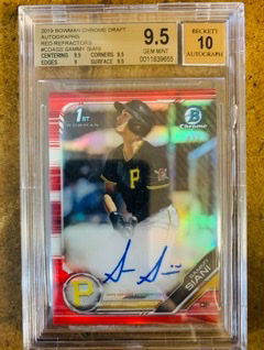 Sammy Siani 2019 Bowman Chrome RC /5 BGS 9.5/10 Red Auto 