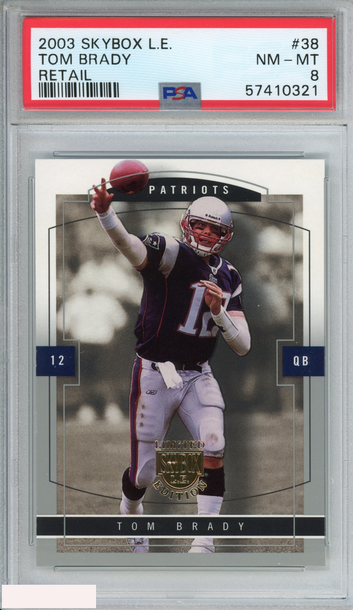 2003 SKYBOX LE TOM BRADY #38 RETAIL NEW ENGLAND PATRIOTS PSA 8 NM-MT