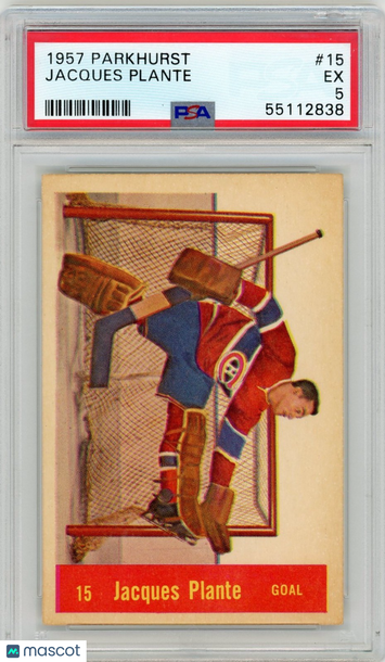 1957 Parkhurst Jacques Plante #15 PSA 5