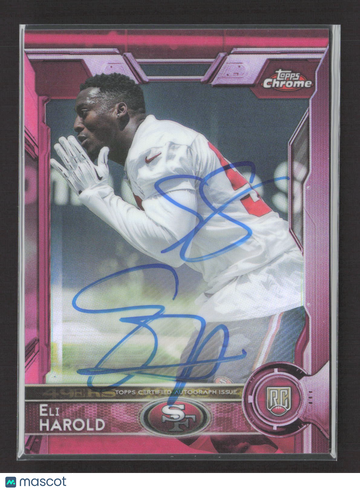 2015 Topps Chrome Eli Harold #158 Pink Refractor RC Auto