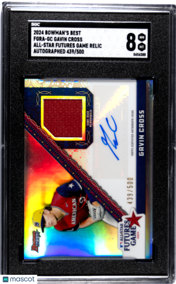 2024 Bowman's Best Gavin Cross #FGRA-GC All Star Futures Game Relic Autograph SGC 8