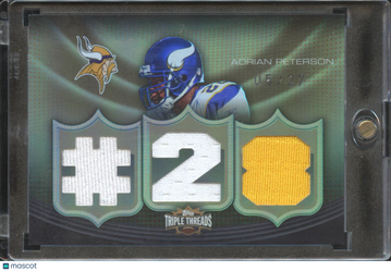 2010 Topps Triple Threads Adrian Peterson #TTR-126 Emerald /27 Authentic game-used jersey relic card