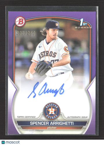 2023 Bowman Chrome Spencer Arrighetti #PPA-SA Purple Refractor /250 1st Bowman
