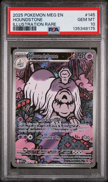 2025 Pokemon Mega Evolution Illustration Rare Houndstone #145 PSA 10