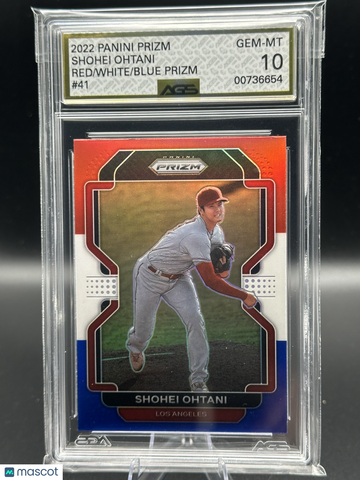 2022 Panini Prizm Shohei Ohtani #41 Red White Blue AGS 10