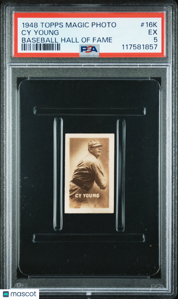 1948 Topps Magic Photo Baseball Hall Of Fame Cy Young #16K PSA 5