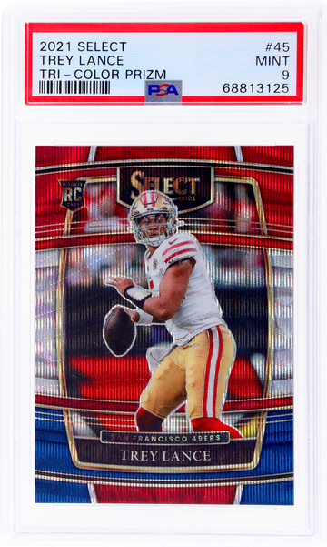 2021 Panini Select Tri-Color Prizm Trey Lance #45 RC /249 PSA 9