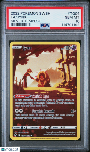 2022 Pokemon Sword & Shield Silver Tempest Jynx Silver Tempest PSA 10 #TG04