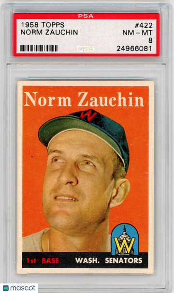 1958 Topps Norm Zauchin #422 PSA 8