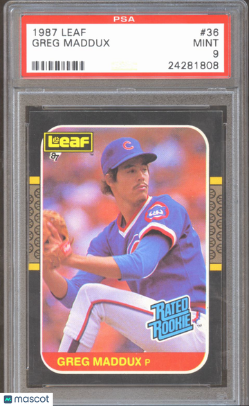 1987 Leaf Greg Maddux #36 PSA 9