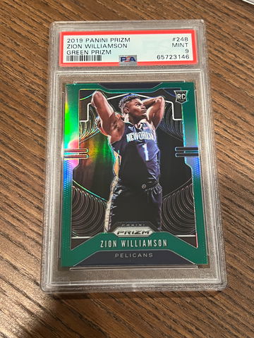 PSA 9 Panini Prizm Zion Williamson Green Prizm Rookie #248