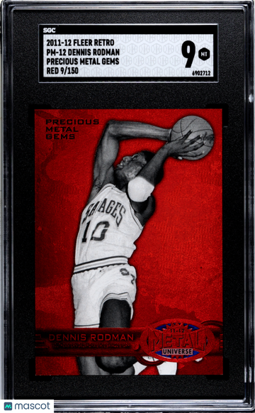 2011 Fleer Retro Dennis Rodman #PM-12 Precious Metal Gems Red SGC 9