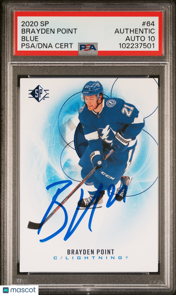 2020-2021 SP Brayden Point #64 Blue PSA A Auto 10
