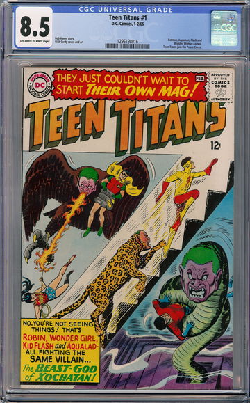Teen Titans #1 CGC 8.5 1966 Batman, Flash Appearance
