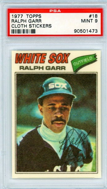 1977 Topps Cloth Stickers Ralph Garr #18 PSA 9 P1264