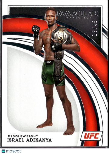 Israel Adesanya 2022 Panini Immaculate Collection UFC City Kickboxing