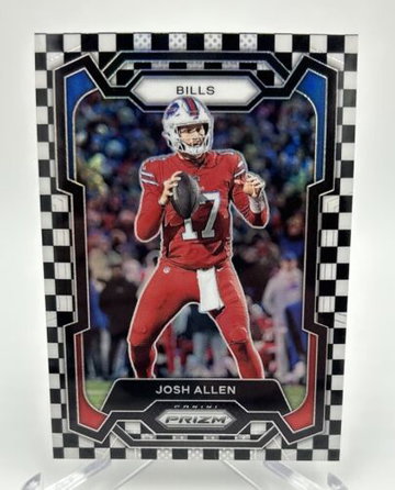 2023 Panini Prizm Josh Allen Checkerboard Parallel Card SSP Black & White BILLS