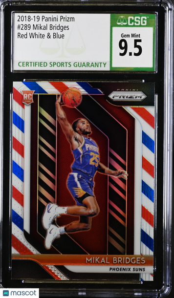 2018-19 Panini Prizm Mikal Bridges #289 Red White & Blue CGC 10