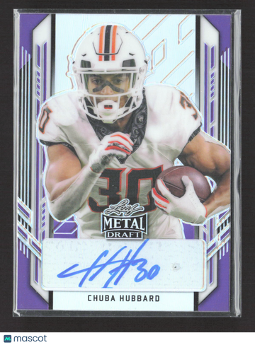 2021 Leaf Metal Draft Chuba Hubbard #PA-CH1 Purple Autograph 20/25 Auto