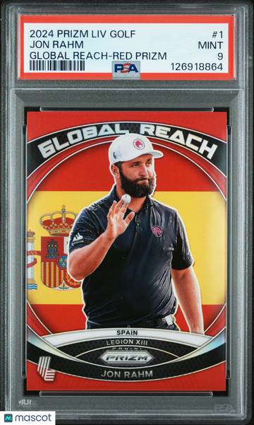2024 Panini Prizm LIV Golf Global Reach Jon Rahm #1 Red PSA 9